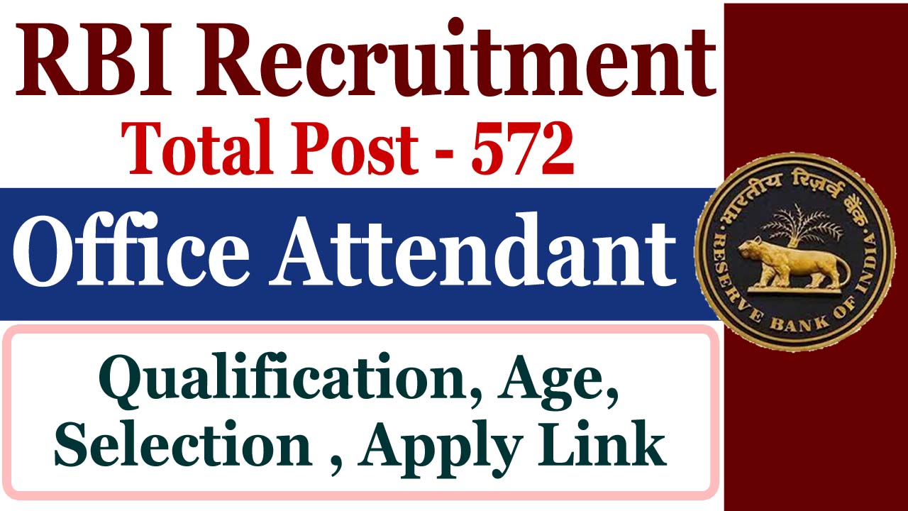 RBI Office Attendant Recruitment 2026